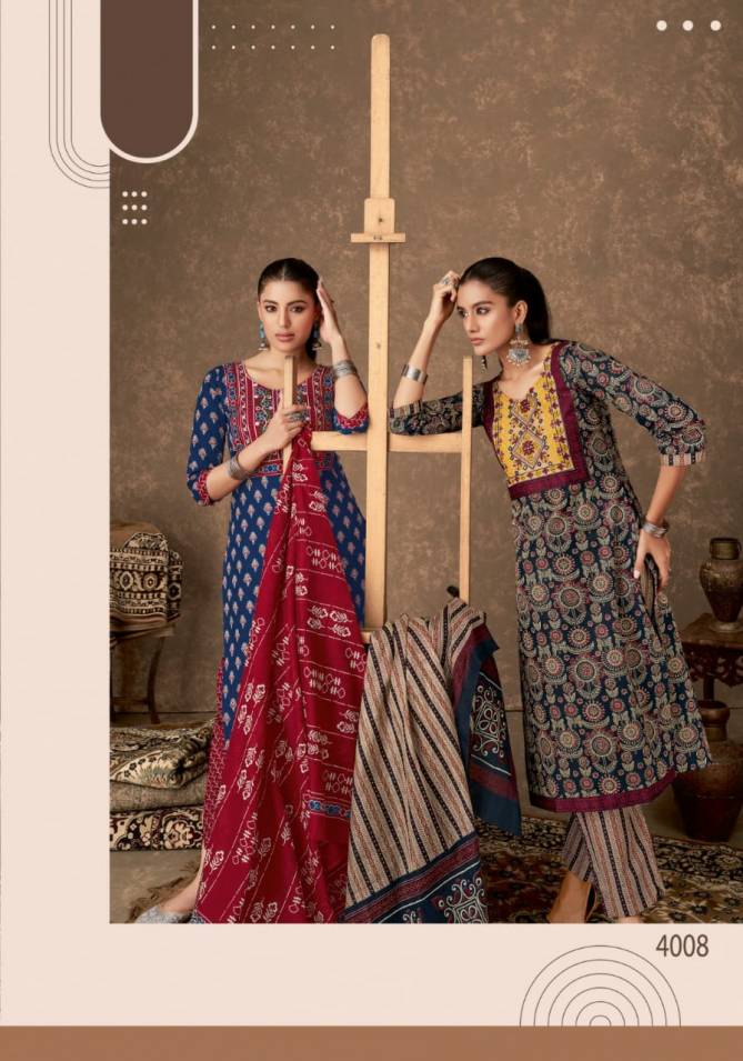 Ajarakh Vol 4 By Mayur Cotton Printed Kurti With Bottom Dupatta Wholesale Shop in Surat 
